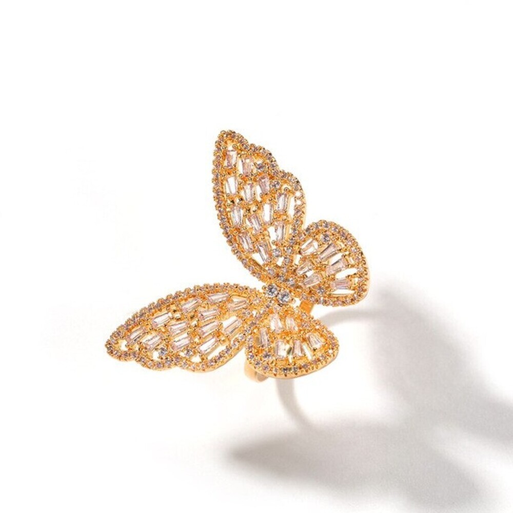 Iconic Butterfly CZ Resizable Ring Bling Bling Full Iced